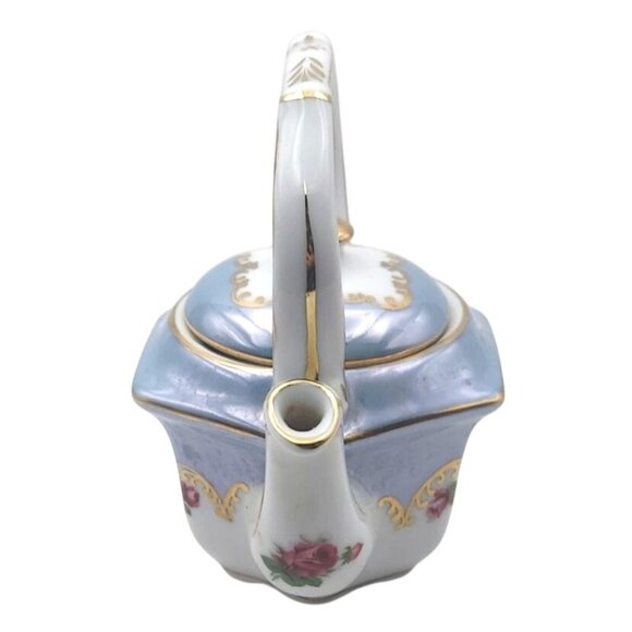 Vintage Porcelain Floral Teapot For One Lusterware With Lid Gold Trim China - Picture 5 of 9